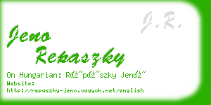 jeno repaszky business card